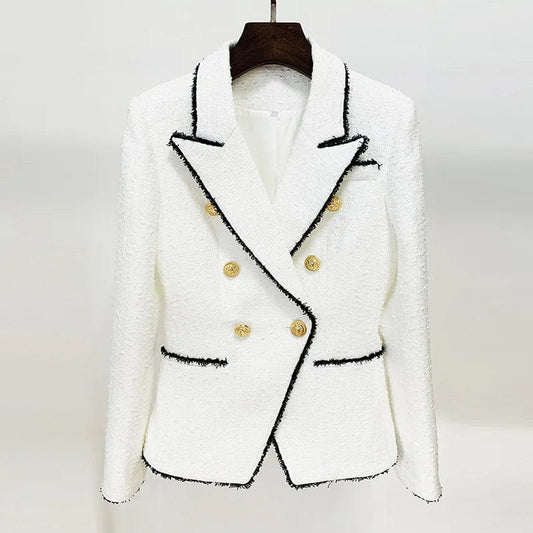 Ladies double-breasted wool&blends autumn and winter slim elegant coat