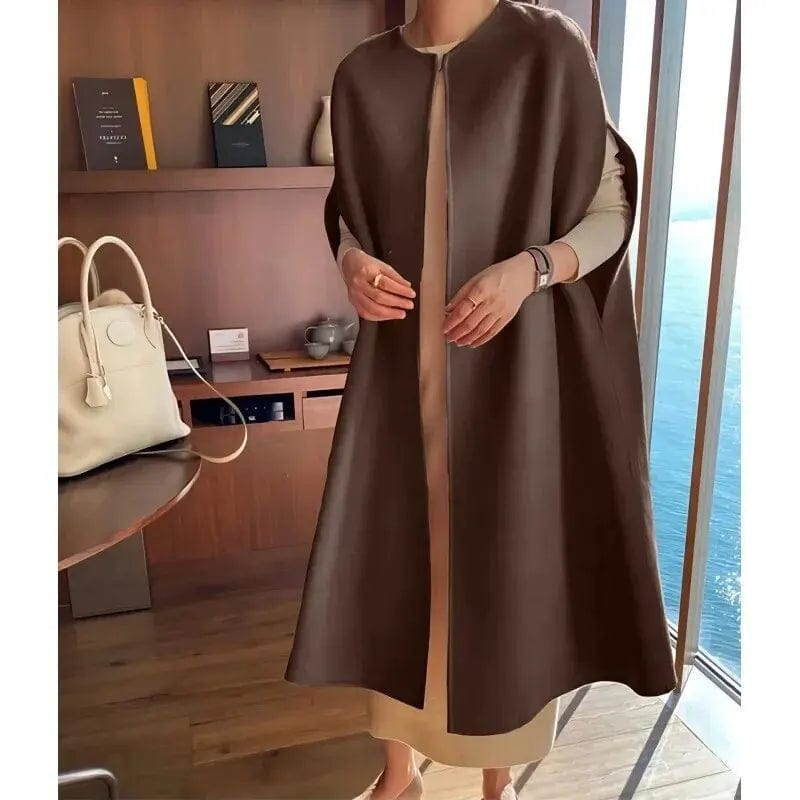 Autumn Winter Women Loose Bat Shirt Wool Mid-length Coat Korean Style Casual Versatile Adult Fashion Trendy