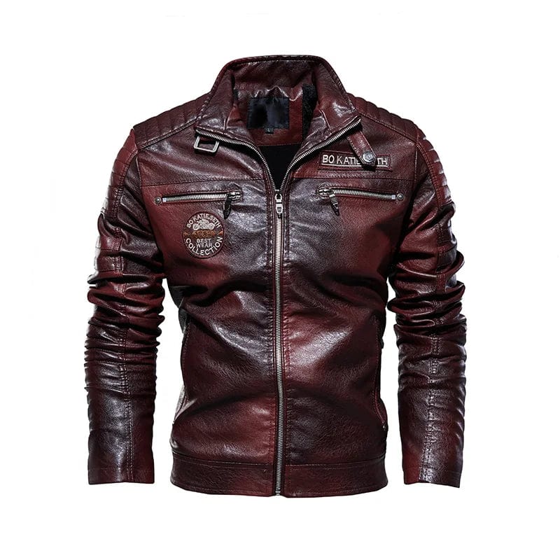 2023 Leather Jacket Men Winter Fleece Motorcycle Faux Leather Jacket Removable Fur Collar Windbreaker Ropa De Hombre Slim Coat