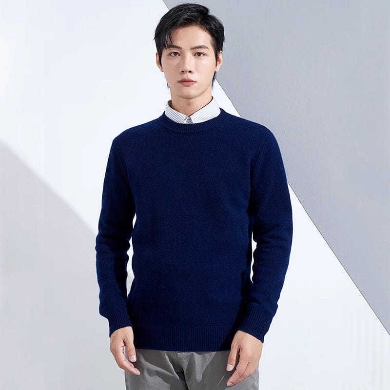 100% Merino Wool Sweater men Half Turtleneck Pullover 2022 Autumn / Winter New Casual Knitted Thick Cashmere Sweater Solid Color