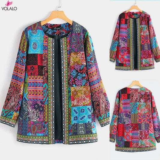 Embroidery of Flowers Outerwear Spring Autumn Jackets of National Wind Vintage Tribal Style Personality Casual Fashion Tide Coat