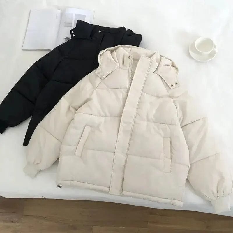 Women's Cropped Cotton-padded Coat Trendy Student Puffer Jacket Winter Outerwear