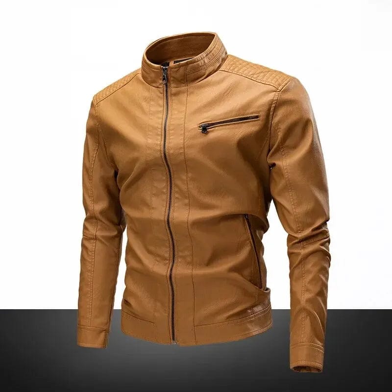 Men's Spring/autumn New Pu Leather Jacket Thin Motorcycle Leather Jacket Casual Scene