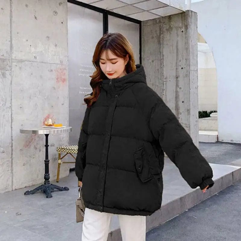 Autumn Winter Warm Parkas Quilted Jackets Coats Padded Women Oversized Blue Long Sleeve Loose Fashion Cotton Coats Outwear