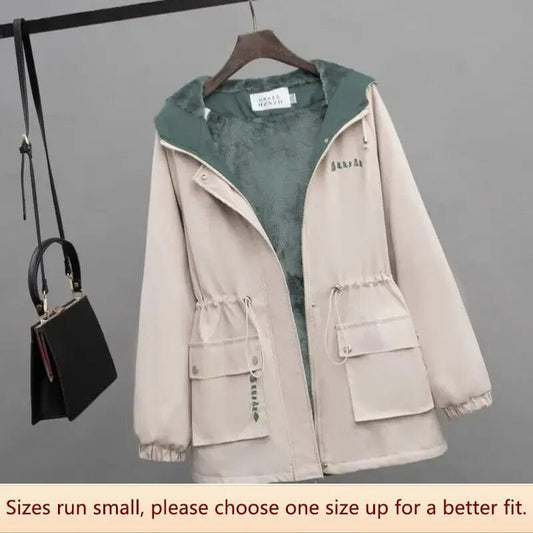 Petite Women's Fleece-lined Thickened Versatile Casual Short Jacket Trendy Loose-fit Spring/autumn 2023 New Style