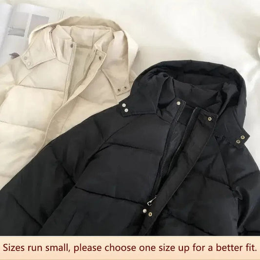Women's Cropped Cotton-padded Coat Trendy Student Puffer Jacket Winter Outerwear