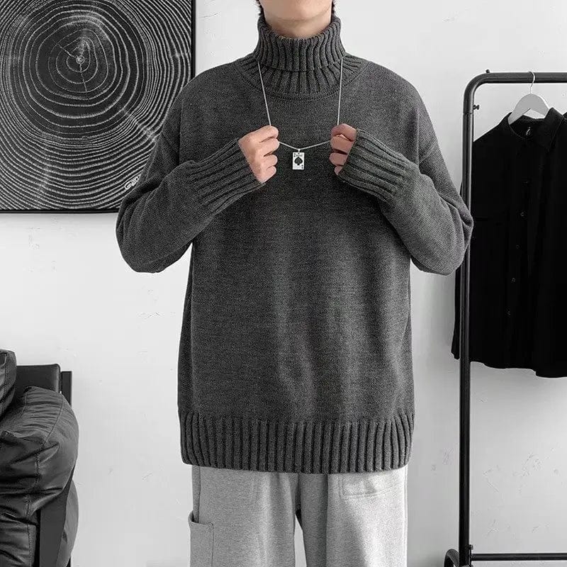 2024 Winter Men Warm Sweater Men Turtleneck Knitted Pullovers Mens Casual Solid Sweaters Male Solid Color Knitwear Man C77