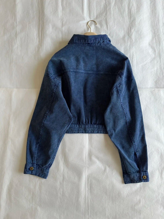 Spring Summer New Denim Washed Corduroy Coat Women Fashion Long Sleeve Casual Top Female Jacket 2024