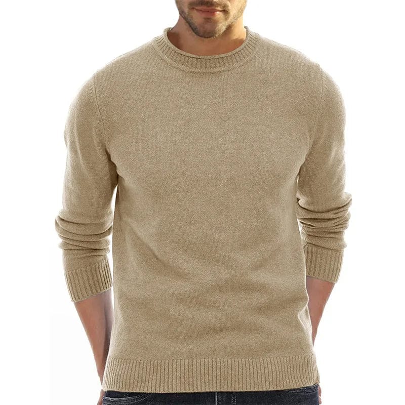 Men's Sweater Autumn Winter Solid Color Thicken Half Turtleneck Slim Fit Simple Premium Quality Pullover Fashion Versatile Tops