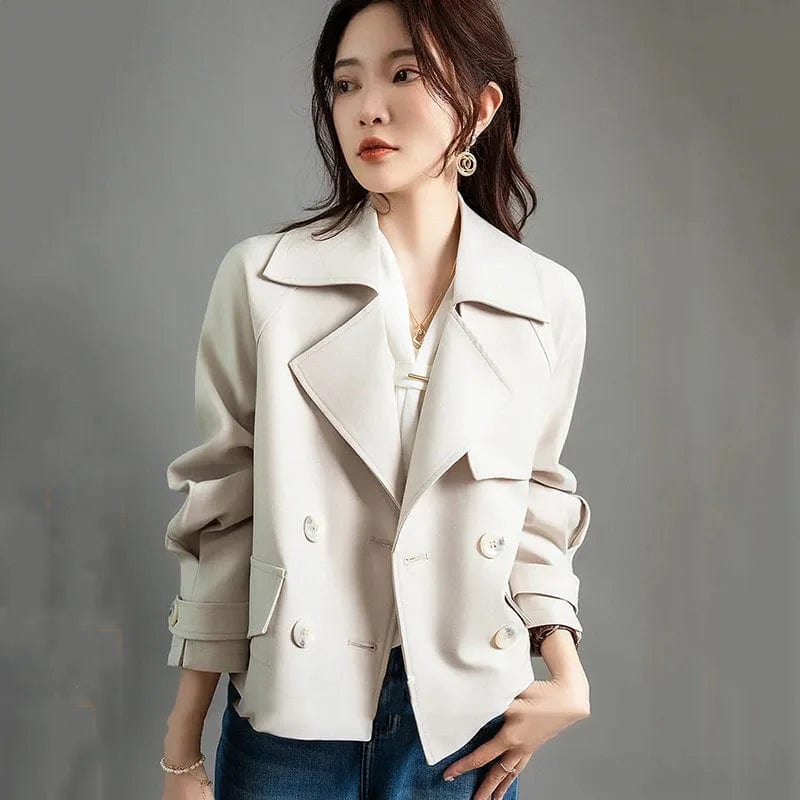 2023 New Spring Autumn Trench Coat Women's Korean Double Breasted Short Trench Female Overcoat Windbreaker Ladies Outerwear Tops