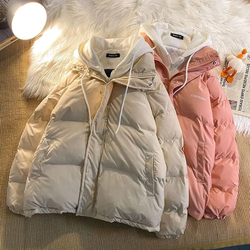 2023 American New Multifunctional Fake Double Pocket Casual Cotton-padded Jacket Y2K Street Retro Zipper Down Jacket Thick Coats