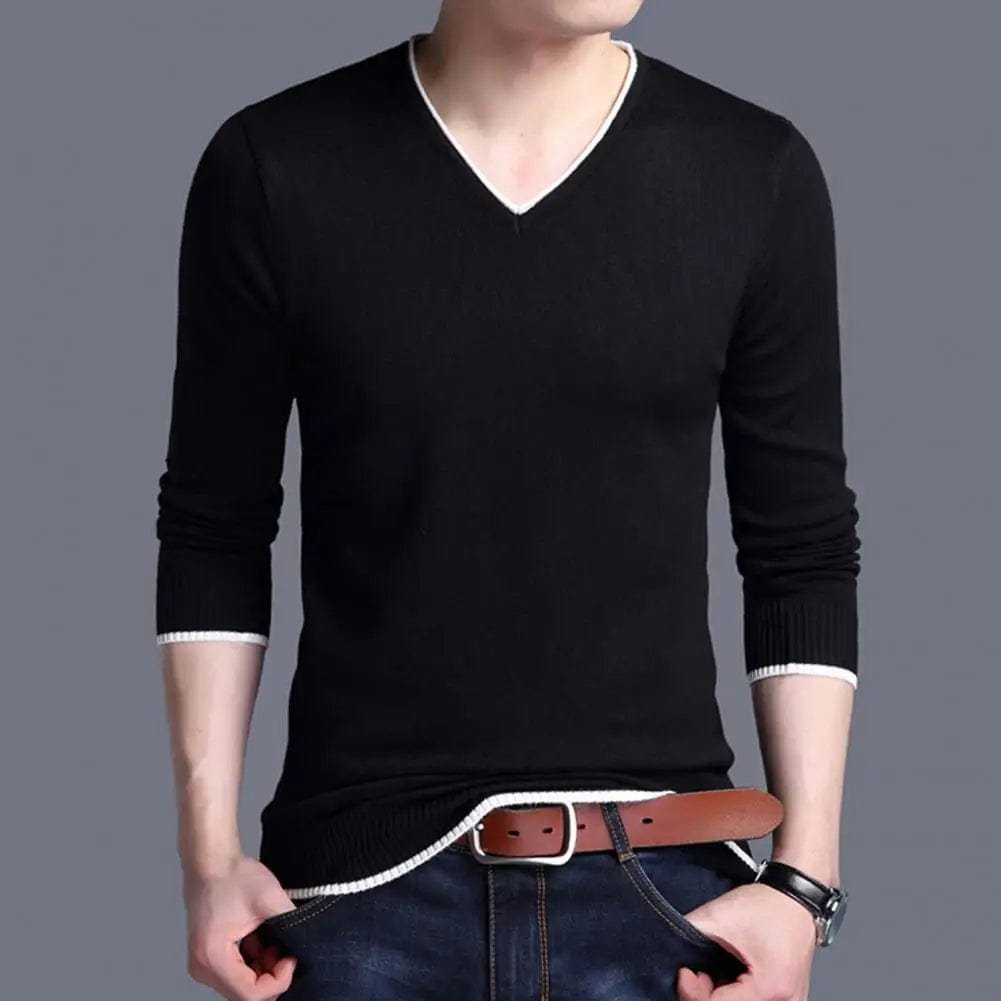 2022 Winter Sweaters Men Korean Fashion Streetwear V-Neck Sweaters Solid Color Men Cashmere Sweater Woolen Slim Trends M-3XL