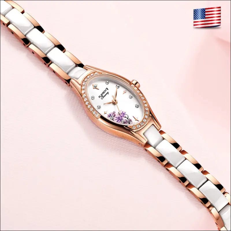 A Playboy Flower Brand Watch Waterproof Quartz Square