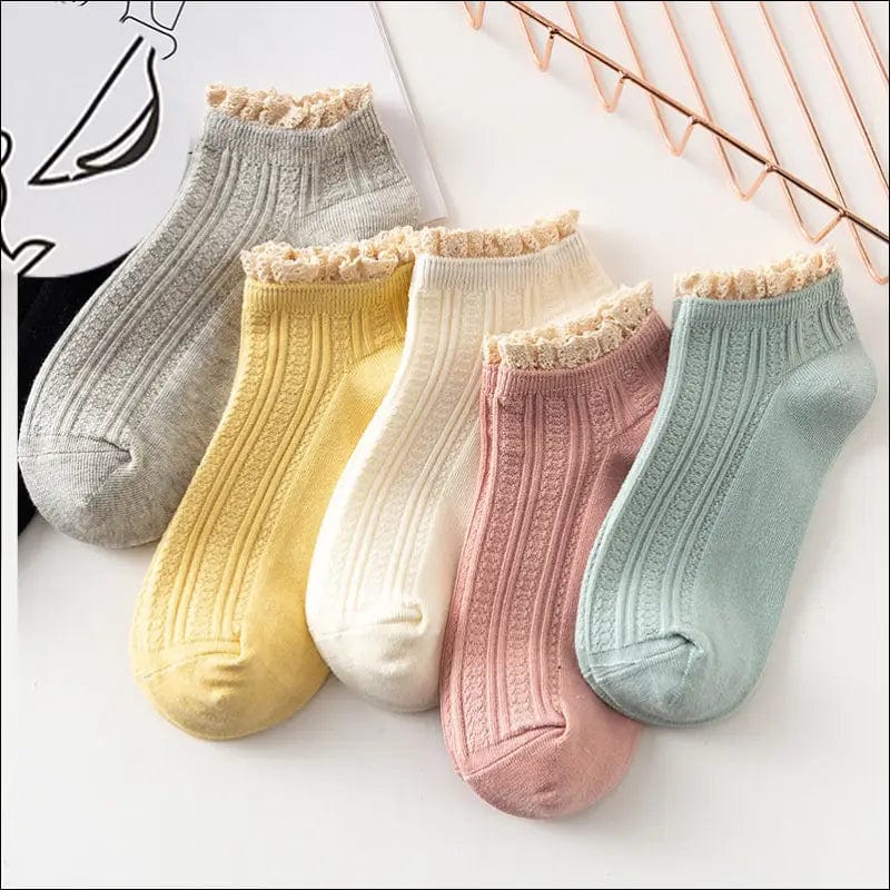 A2021 new Japanese boat socks female double needle flower