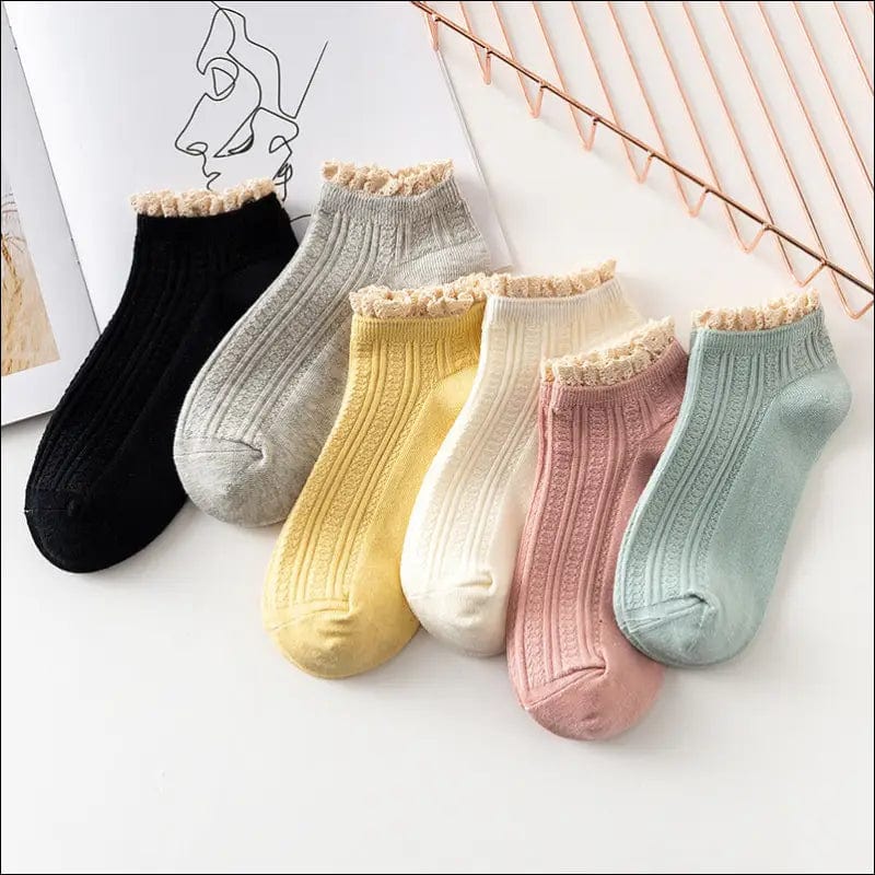 A2021 new Japanese boat socks female double needle flower