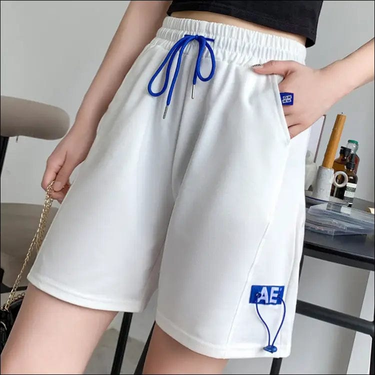 AE sports shorts 2021 white wide legs summer thin section