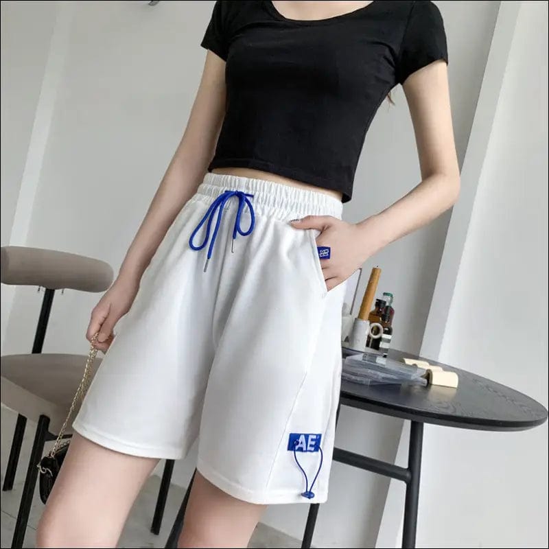 AE sports shorts 2021 white wide legs summer thin section