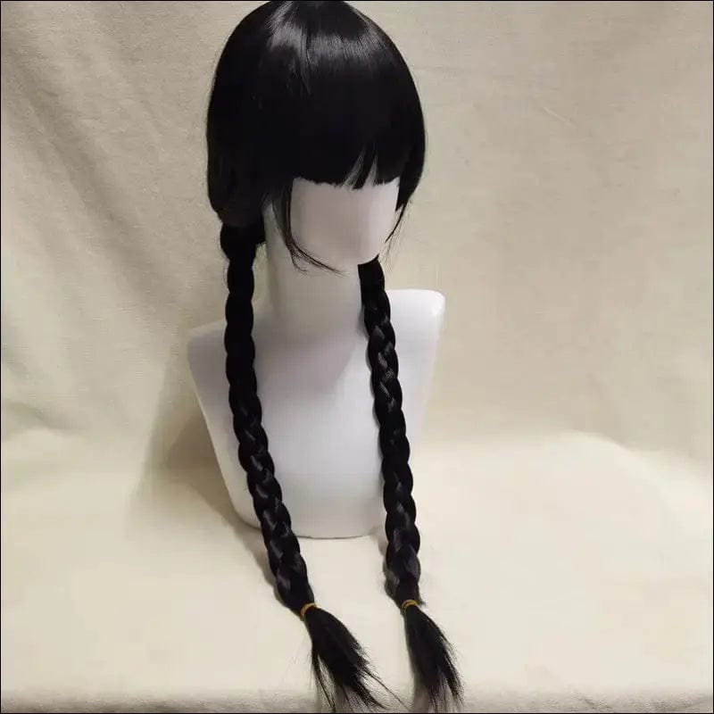 American drama Wednesday wig Adams family anime black double