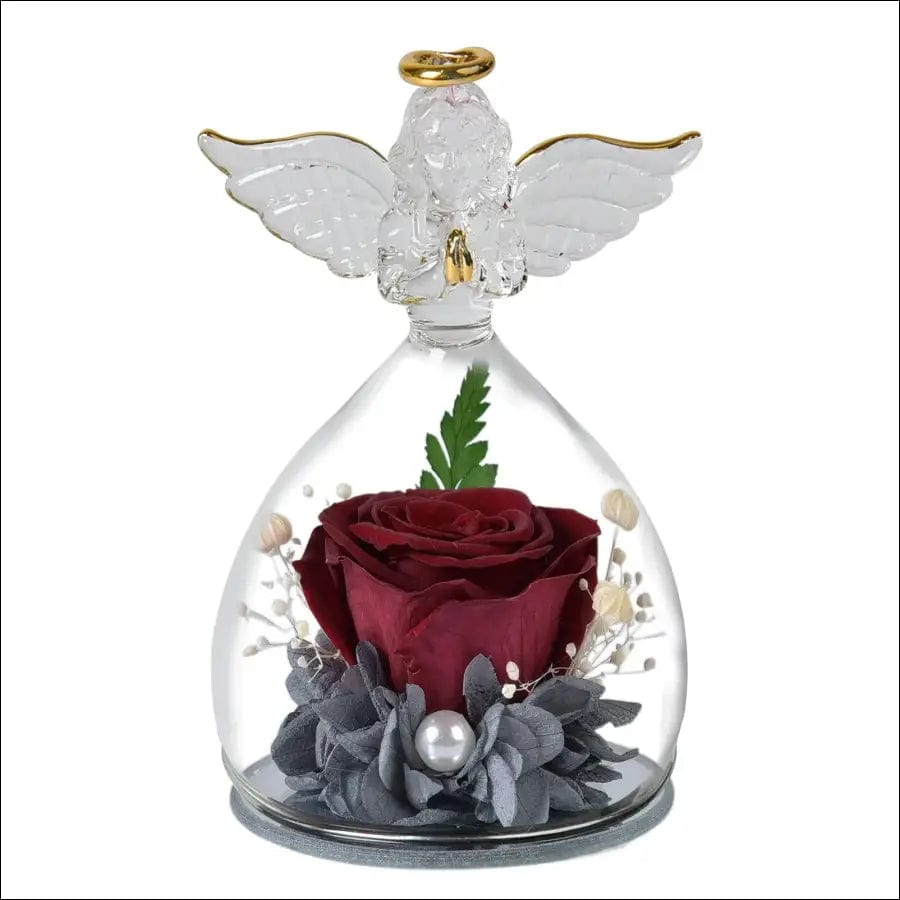 Angel eternal flower rose glass cover Christmas Valentine’s