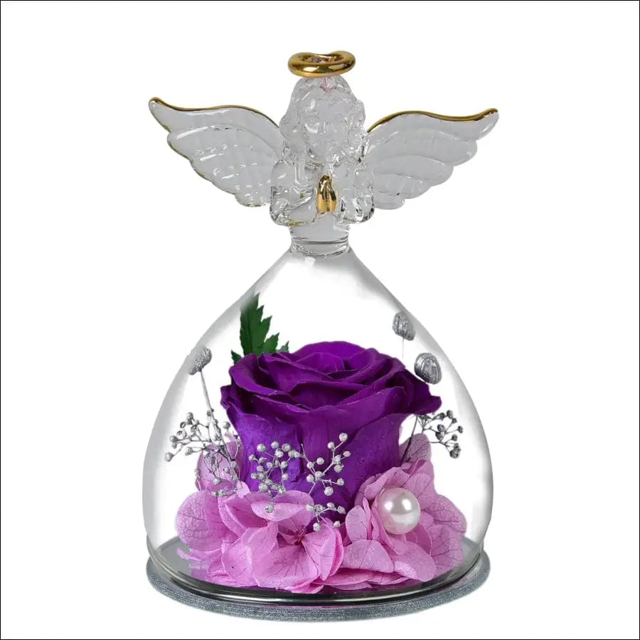 Angel eternal flower rose glass cover Christmas Valentine’s