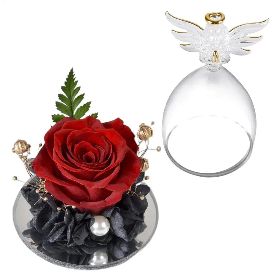 Angel eternal flower rose glass cover Christmas Valentine’s