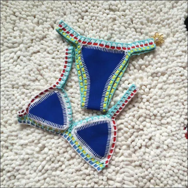 Aria Crochet Neoprene Bikini - Blue / S - 20797367-blue-s