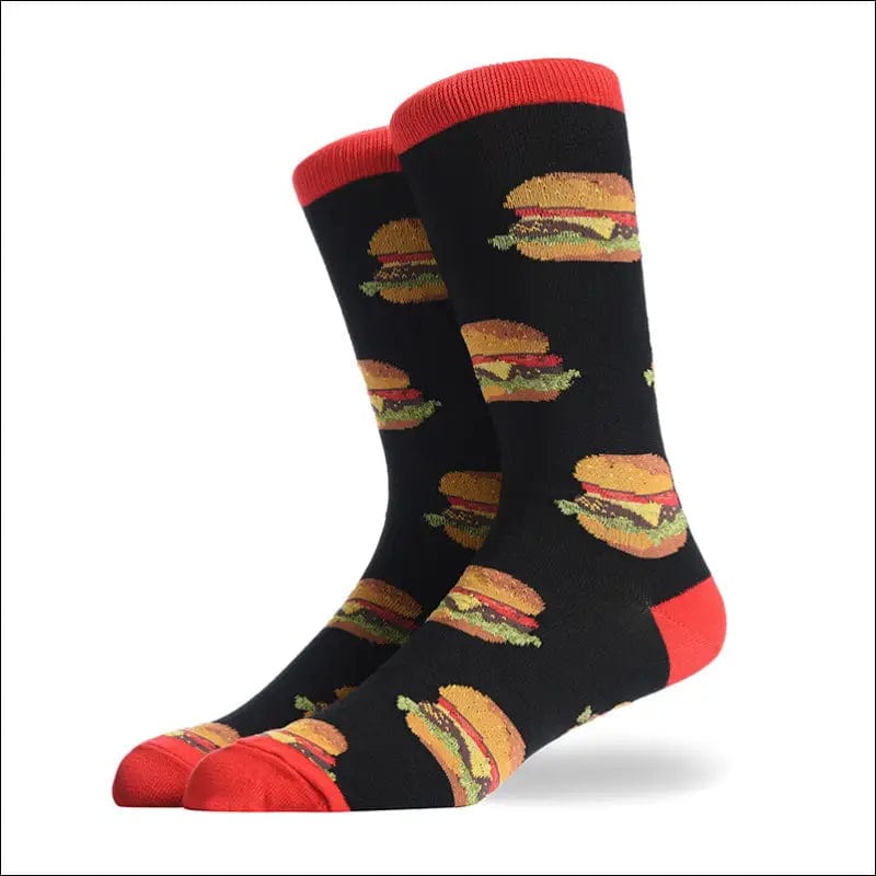 Autumn and winter new men’s socks creative food burger