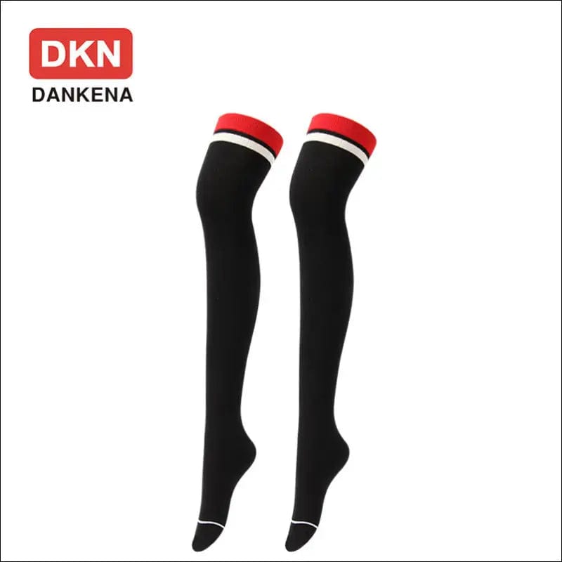 Autumn new brand combed cotton four-bar over knee socks