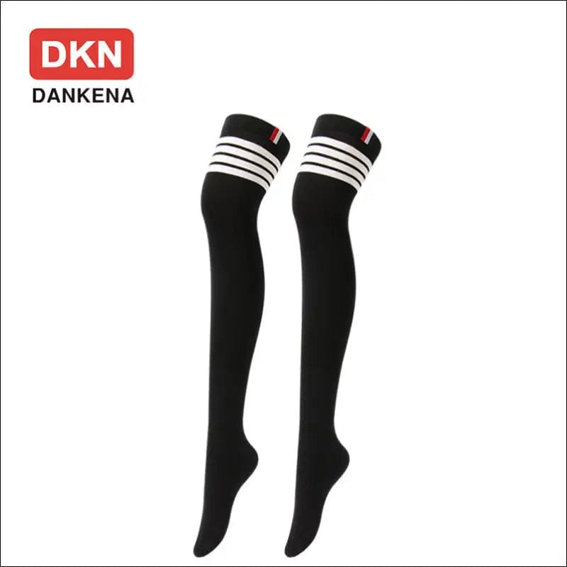 Autumn new brand combed cotton four-bar over knee socks