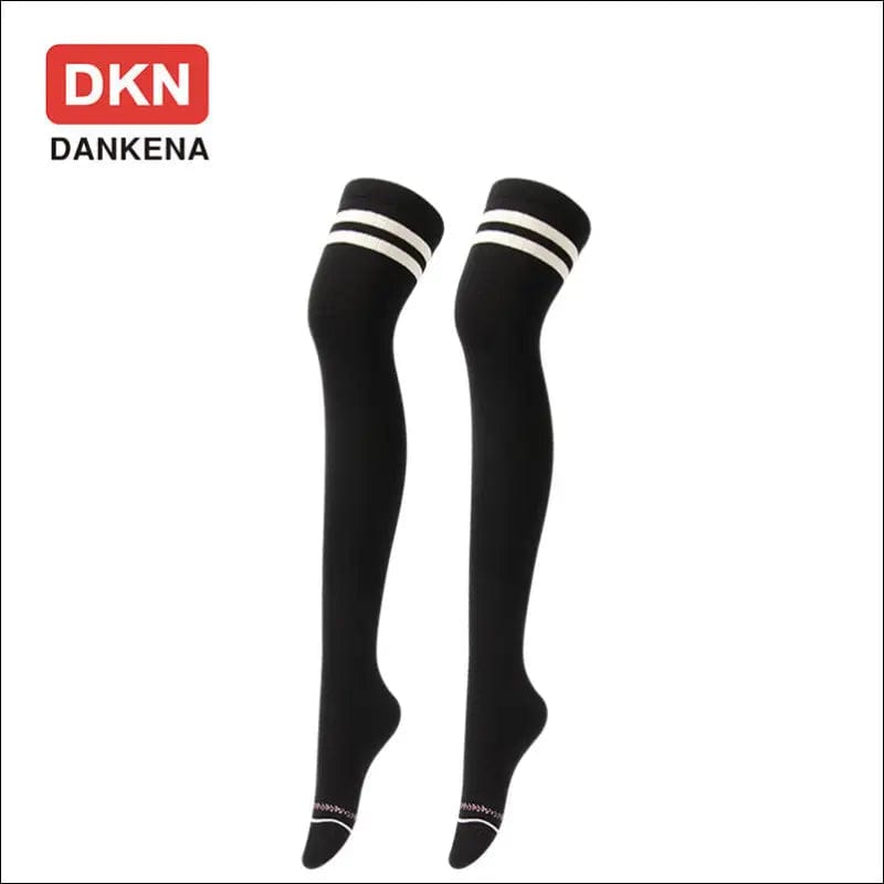 Autumn new brand combed cotton four-bar over knee socks