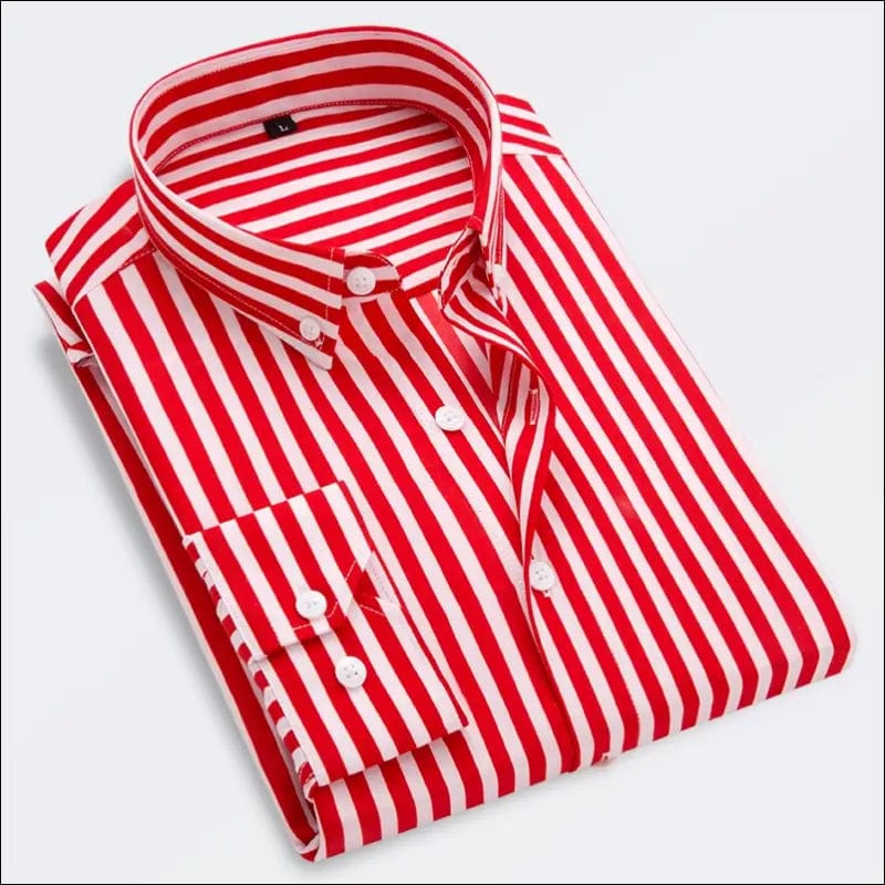 Autumn Vertical Stripe Long sleeved Shirt Men’s Korean