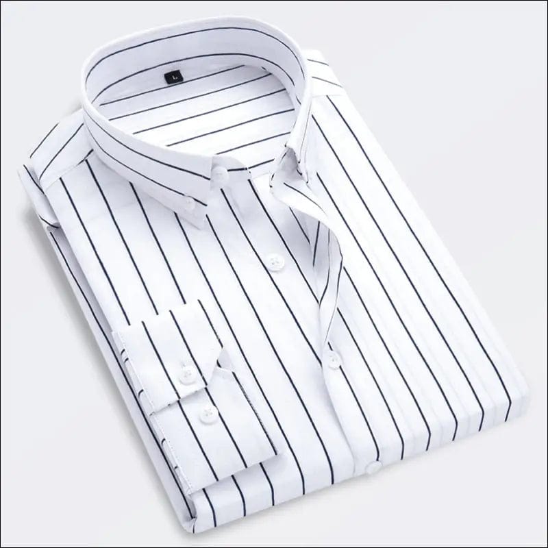 Autumn Vertical Stripe Long sleeved Shirt Men’s Korean