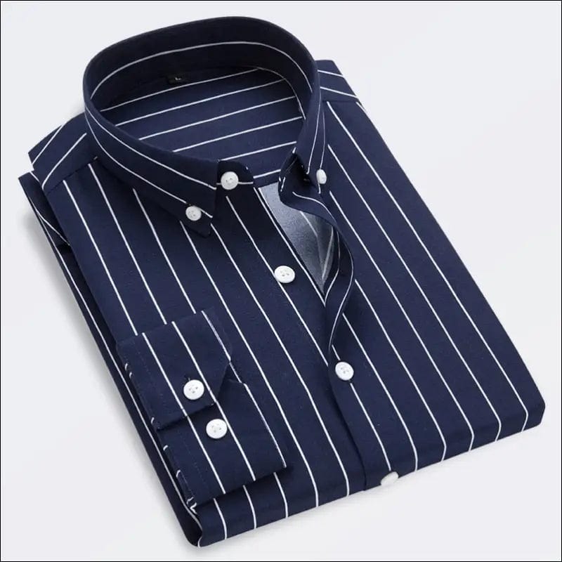 Autumn Vertical Stripe Long sleeved Shirt Men’s Korean