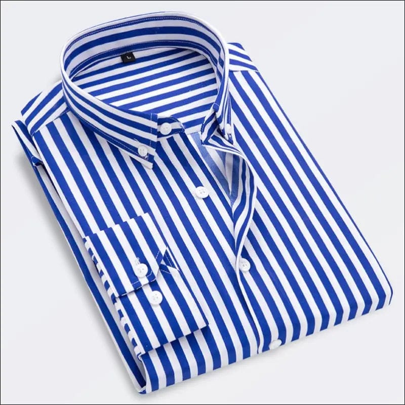 Autumn Vertical Stripe Long sleeved Shirt Men’s Korean