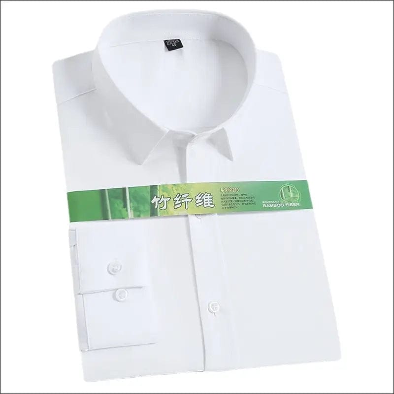Bamboo Fiber Men’s Shirt Long Sleeve Stretch Free Care