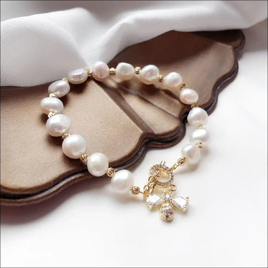 Baroque little bee pearl bracelet fresh water Korean version