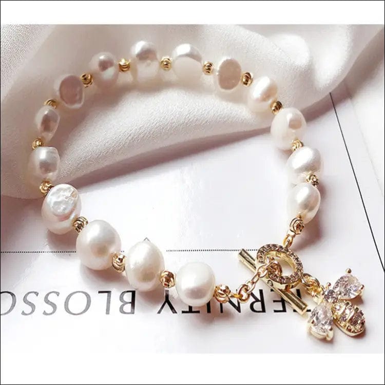 Baroque little bee pearl bracelet fresh water Korean version