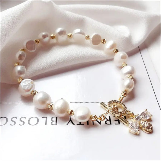 Baroque little bee pearl bracelet fresh water Korean version