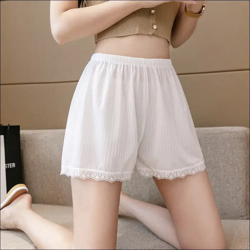 Base shorts lace loose ice silk safety trousers female large