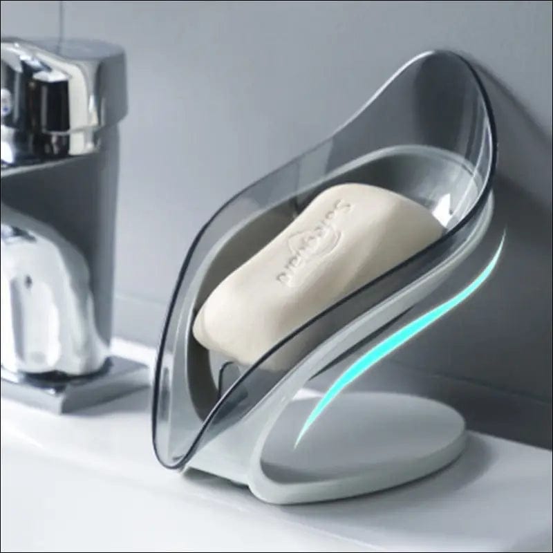 Bathroom Soap Holder Leaf Shape Box Kitchen Dish Storage