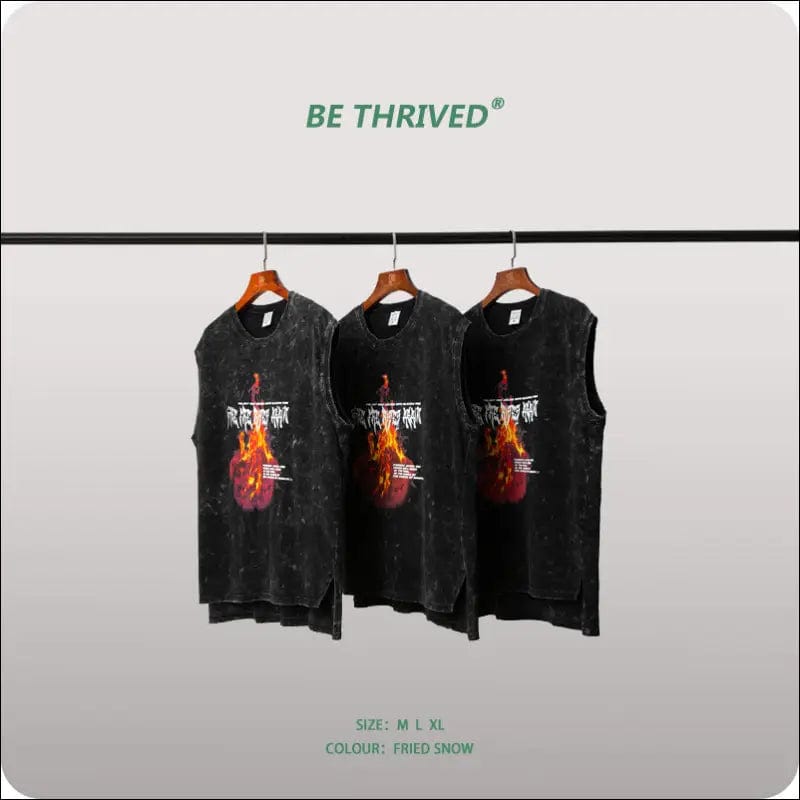 BE men’s clothing 2021 summer heavy work is old burning