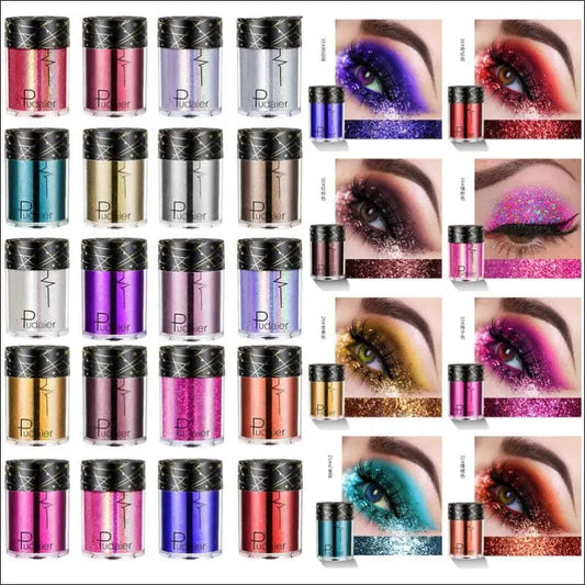 Beyprern 36 Colors Glitter Eyeshadow Waterproof Metallic