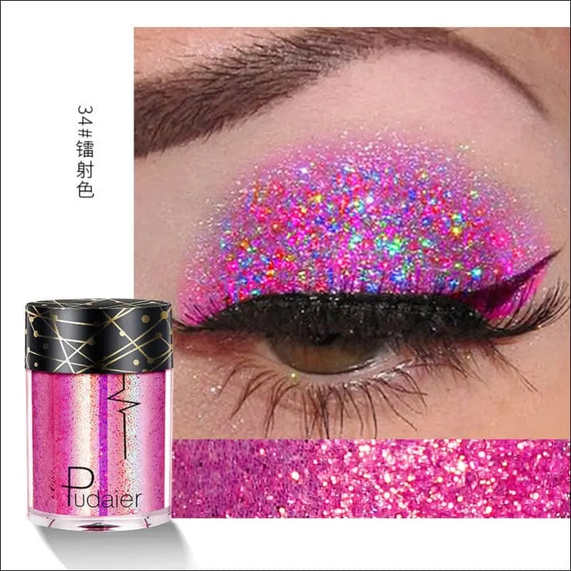 Beyprern 36 Colors Glitter Eyeshadow Waterproof Metallic