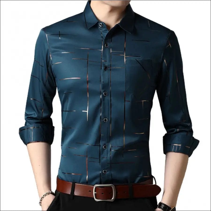 Black 3XL Formal Shirts for Men Long Sleeve Turn Down Collar