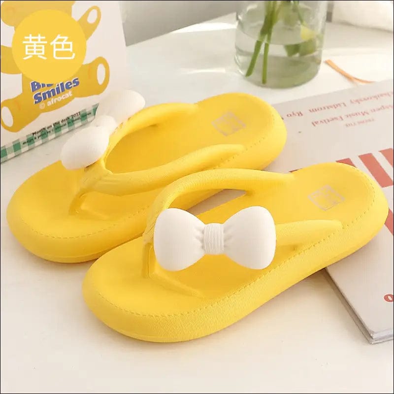 Bowknot flip flops women summer wear trend non-slip soft