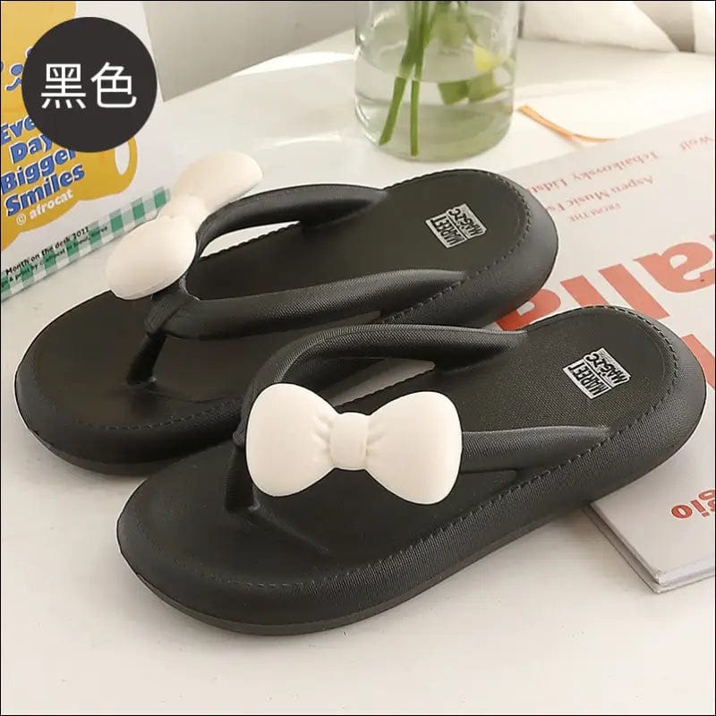 Bowknot flip flops women summer wear trend non-slip soft