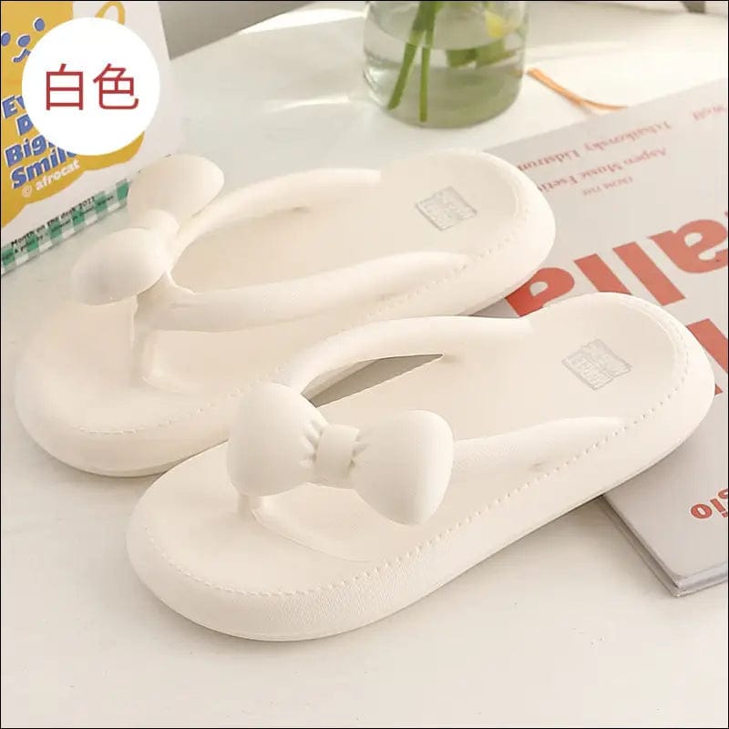 Bowknot flip flops women summer wear trend non-slip soft