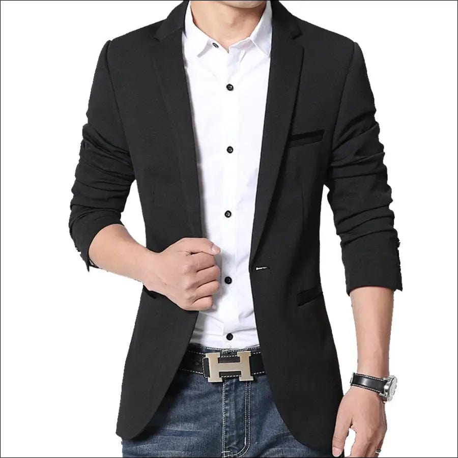 Brand Mens Casual Blazers Autumn Spring Fashion Slim Suit