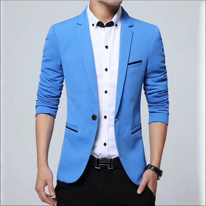 Brand Mens Casual Blazers Autumn Spring Fashion Slim Suit