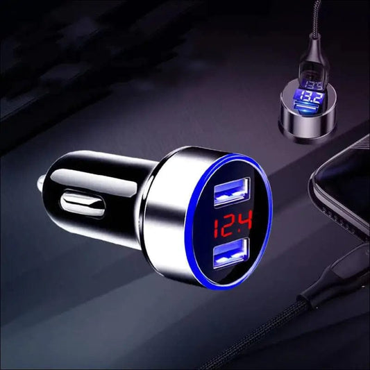 Car Charger Dual USB QC 3.0 Adapter Cigarette Lighter LED